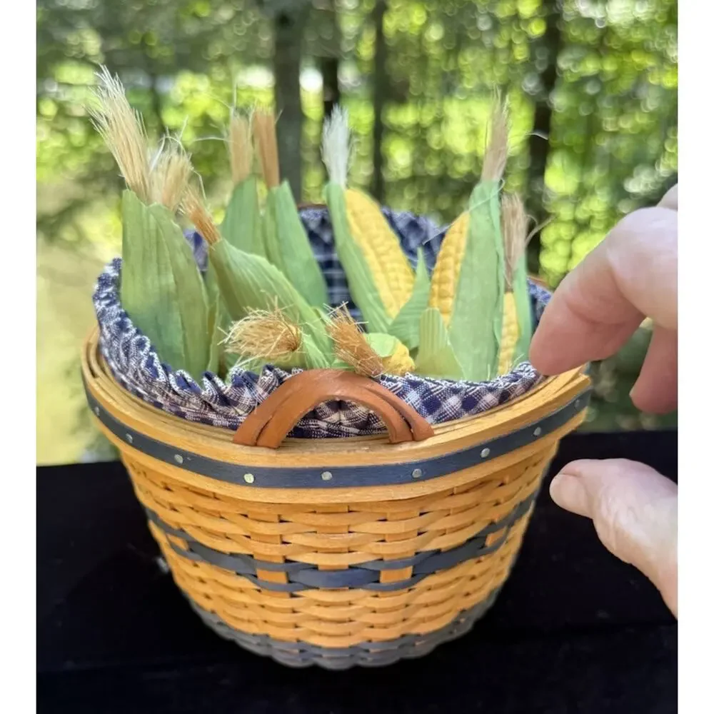 Longaberger JW Collection 2002 Corn Basket Liner Protector & Ears of Corn Mint!